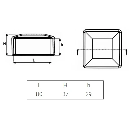 Capac ornamental de închidere pentru stâlp de gard 80x80 grafit 000-131 (2)