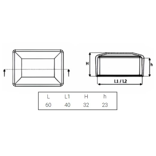 Capac ornamental pentru stâlp de gard 40x60 grafit 000-129 (2)
