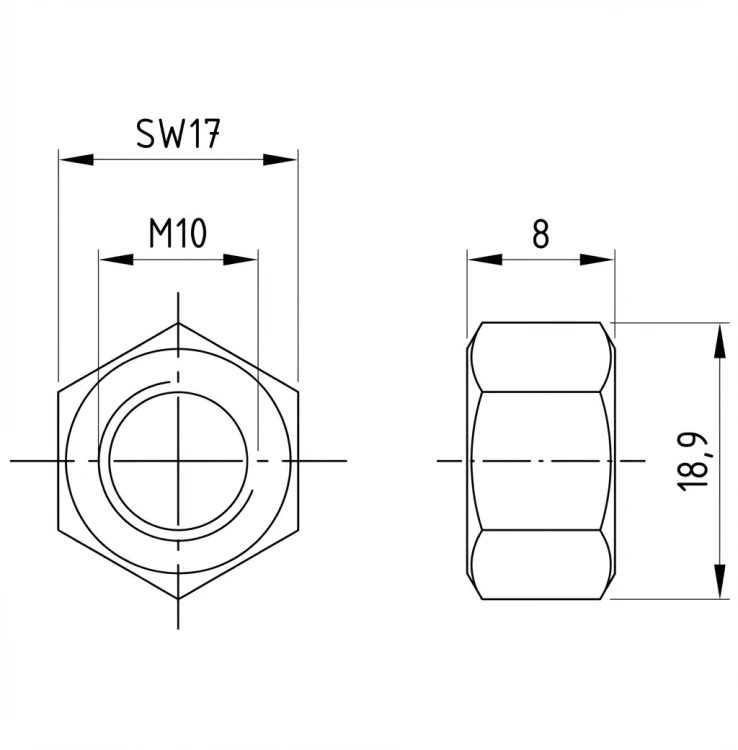 Piuli?ă hexagonală M10 DIN 934 A4-80 000-064 (2)