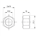 Piuli?ă hexagonală M12 DIN 934 A4-80 000-067 (2)
