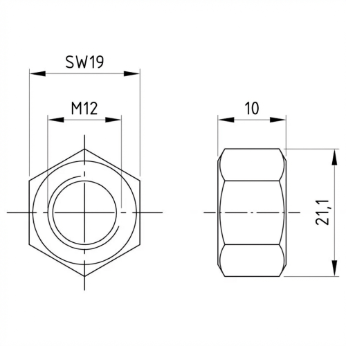 Piuli?ă hexagonală M12 DIN 934 A4-80 000-067 (2)