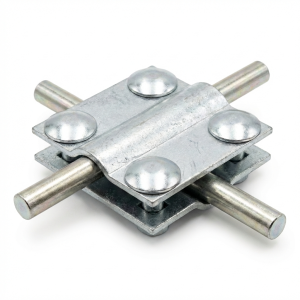 Conector cruciform cu 4 găuri, 2 plăci B pentru 30mm zincat galvanic