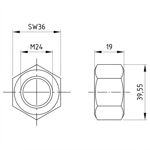 Piuli?ă hexagonală M24 DIN 934 A4-80 000-075 (2)
