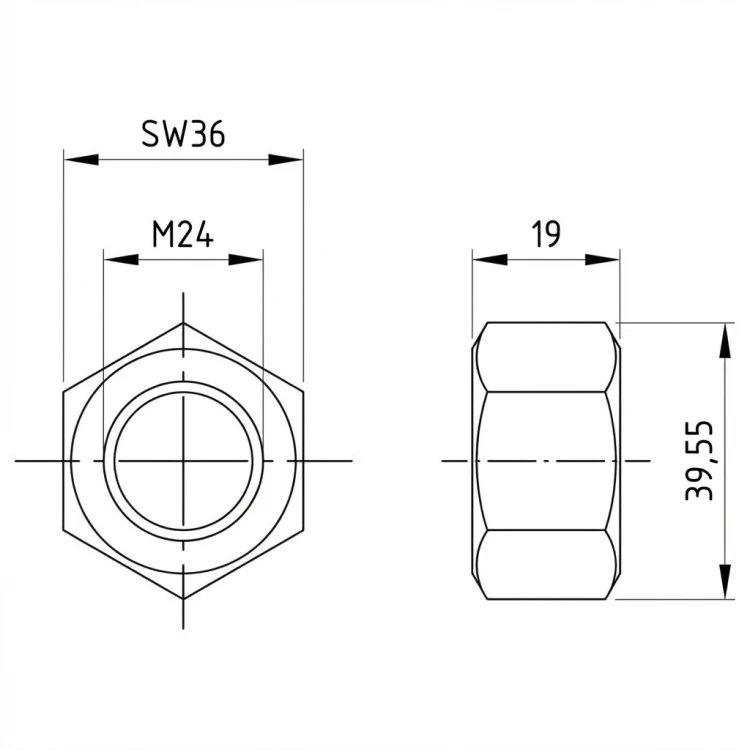 Piuli?ă hexagonală M24 DIN 934 A4-80 000-075 (2)