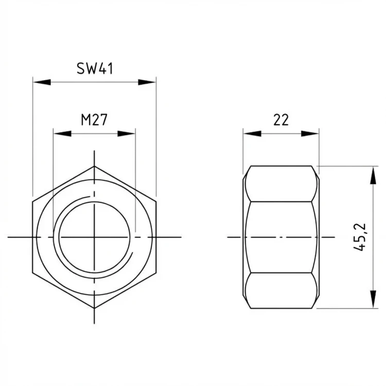 Piuli?ă hexagonală M27 DIN 934 A4-70 000-076 (2)
