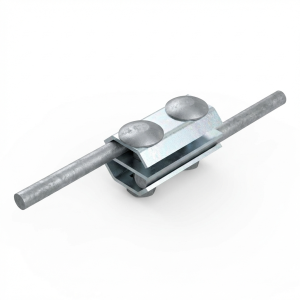 Conector de trecere dublu cu 2 orificii zincat galvanic