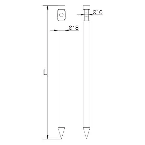 Ancoră de bătut simplă l=35cm oțel zincat galvanic 000-164 (2)