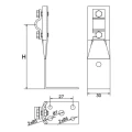 Suport unghiular cu placă h=8cm zincat galvanic 000-146 (2)