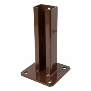 Bază pentru stâlp de gard 60x40 maro RAL 8017 galvanizată