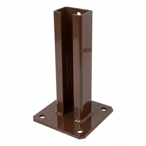 Bază pentru stâlp de gard 60x40 maro RAL 8017 galvanizată 000-154 (1)