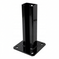 Bază stâlp de gard 60x40 neagră RAL 9005 zincată