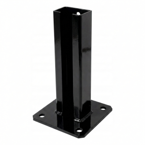 Bază stâlp de gard 60x40 neagră RAL 9005 zincată