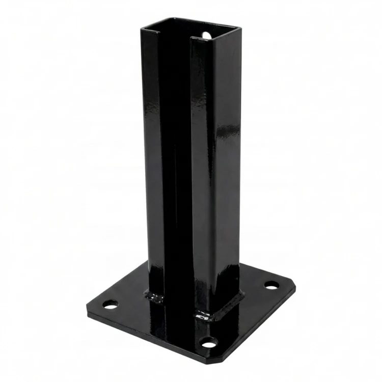 Bază pentru stâlp de gard 60x40 negru RAL 9005 zincat 000-153 (1)