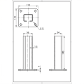 Bază pentru stâlp de gard 60x40 galvanizată 000-151 (2)