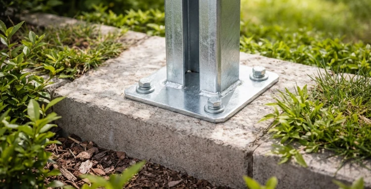 Bază pentru stâlp de gard 60x40 galvanizată 000-151 (3)