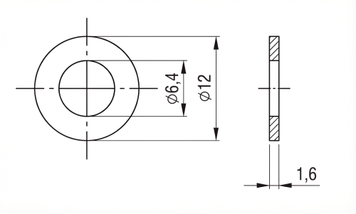 Șaibă M6 DIN 125 A4 140 HV 6,4 - 1000 bucăți 000-174 (2)