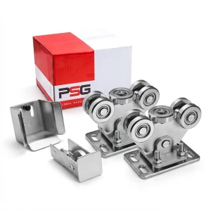 Set de cărucioare pentru porți culisante autoportante + accesorii KIT pentru șină 80