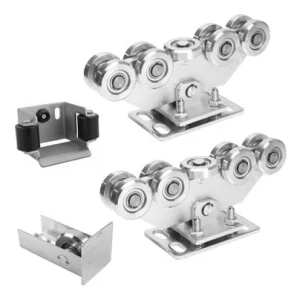 Pachet cărucioare pentru poartă culisantă 9-role + accesorii KIT pentru șină 80