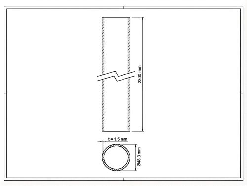 Stâlp de gard Fi 48,3x1,5, lungime 2,3 ml, grafit RAL 7016 000-227 (2)