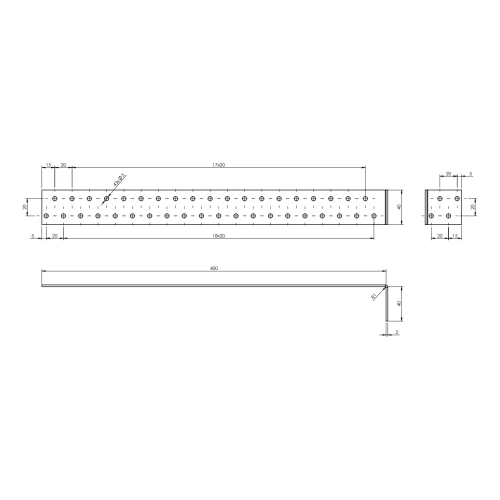 Colțar de ancorare KK3 40x400x40x2,0 mm 000-125 (2)