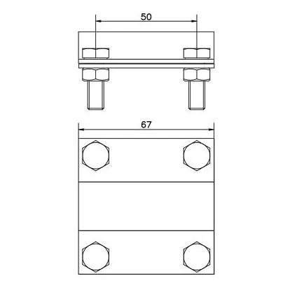Clemă de împământare cu 2 plăci tijă; B până la 40 mm, fi 20 mm PV-24-03 (2)