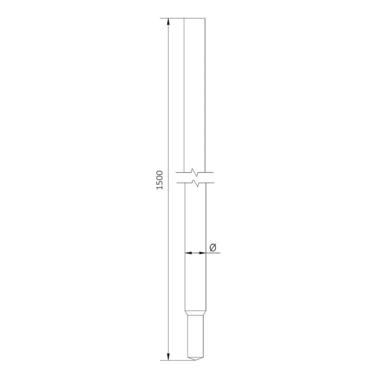 Împământare pliabilă - conexiune conică Morse; fi 16x1500 mm /OG/ PV-23-01 (3)