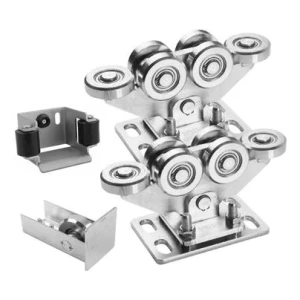 Pachet cărucioare 80 (6 role) + accesorii KIT pentru porți culisante autoportante