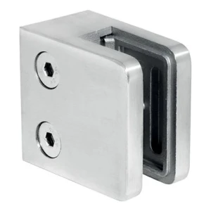 Suport pentru sticlă 45x45x26 mm, sticlă 6-10,76 mm, AISI 304, sistem plat, satin