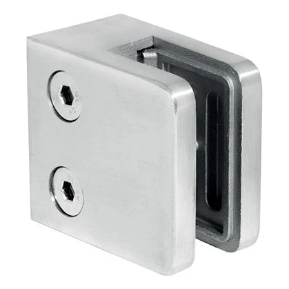 Suport pentru sticlă 45x45x26 mm, sticlă 6-10,76 mm, AISI 304, sistem plat, satin 000-260 (1)