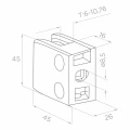 Suport pentru sticlă 45x45x26 mm, sticlă 6-10,76 mm, AISI 304, sistem plat, satin 000-260 (2)