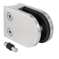 Suport pentru sticlă 50x40x26 mm cu pin, sticlă 6-10,76 mm, AISI 304, sistem 42,4 mm, satin 000-265 (1)