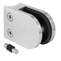 Suport pentru sticlă 50x40x26 mm cu pin, sticlă 6-10,76 mm, AISI 304, sistem 42,4 mm, satin