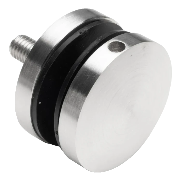 Suport punctual pentru sticlă fi 50/8/M10x50, sticlă 8-17,52 mm, AISI 304, sistem plat, satin 000-266 (1)