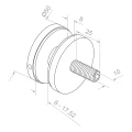 Suport punctual pentru sticlă fi 50/8/M10x50, sticlă 8-17,52 mm, AISI 304, sistem plat, satin 000-266 (3)