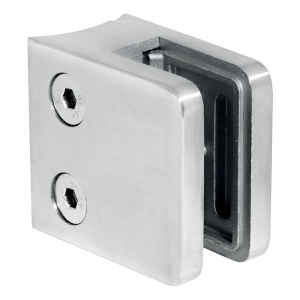 Suport dreptunghiular pentru sticlă 45x45x26 mm, sticlă 6-10,76 mm, AISI 304, sistem 42,4 mm, finisaj lucios