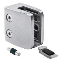 Suport pentru sticlă 8-12.76 mm 52x52x32 mm consolă și pin AISI 304 sistem plat satin