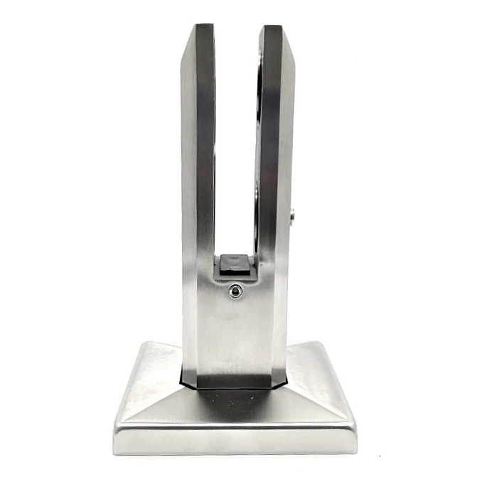 Suport vertical pentru sticlă spigot 50x50/100x100 mm sticlă 12-17.52 mm AISI 304 satin 000-291 (1)