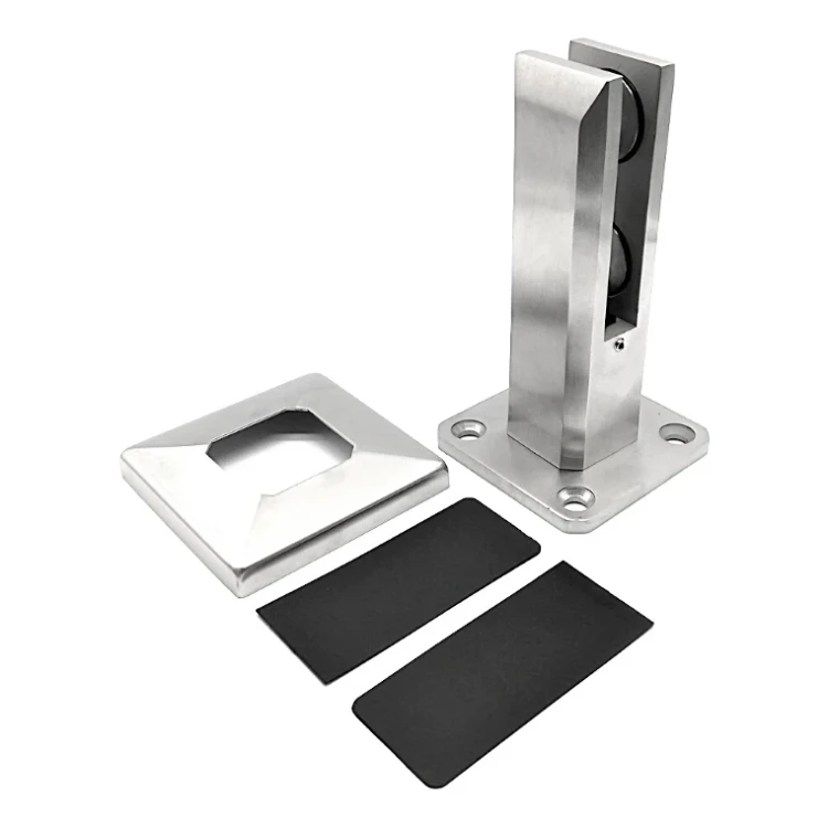 Suport vertical pentru sticlă spigot 50x50/100x100 mm sticlă 12-17.52 mm AISI 304 satin 000-291 (4)