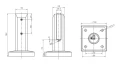 Suport vertical pentru sticlă spigot 50x50/100x100 mm sticlă 12-17.52 mm AISI 304 satin 000-291 (5)