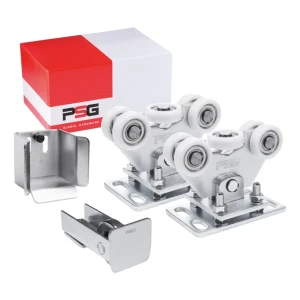 Pachet cărucioarelor cu 5 role din plastic KIT pentru porți culisante autoportante cu accesorii