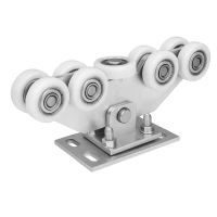 Cărucior de rulare 80 cu 9 role din plastic pentru poartă culisantă