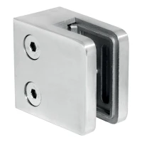Suport pentru sticlă 45x45x26 mm, sticlă 6-10,76 mm, AISI 316, sistem plat, satin