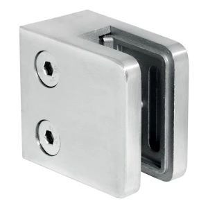 Suport pentru sticlă 45x45x26 mm, sticlă 6-10,76 mm, AISI 316, sistem plat, satin