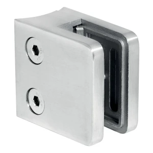 Suport pentru sticlă 45x45x26 mm sticlă 8-10,76 mm AISI 304 sistem 48,3 mm satin