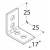 Colțar conector de montaj KW 1 25x25x17x1,5 mm zincat 000-346 (3)