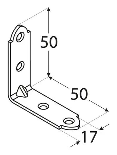 Colțar de montaj KW 3 50x50x17x2,0 zincat galvanic auriu 000-348 (4)