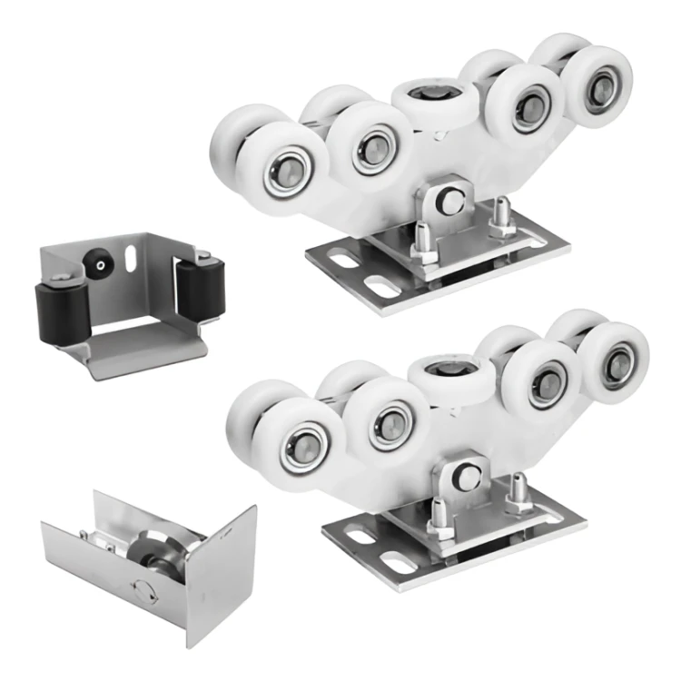 Pachet cărucioare pentru poartă culisantă: 2× cărucior (9 role, plastic) + accesorii 000-252 (1)