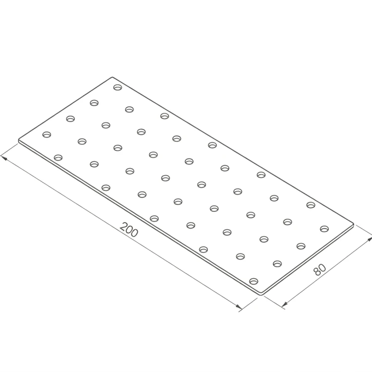 Placă perforată conector tâmplărie PP 9 80x200x2,0 000-366 (4)