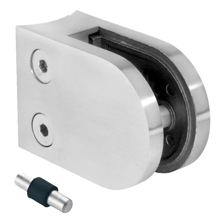 Suport pentru sticlă 50x40x26 mm cu pin, sticlă 6-10,76 mm, AISI 304, sistem 42,4, lucios 000-264 (1)