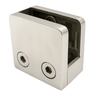 Suport pentru sticlă 45x45x26 mm cu pin sticlă 6–10,76 mm AISI 304 sistem plat satin